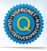 Logo Qualitätsversprechen Vispronet®